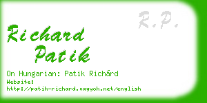 richard patik business card